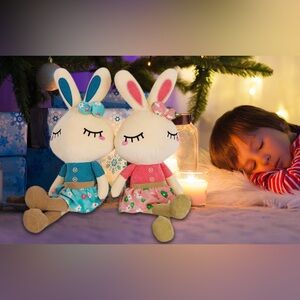 Adorable Plush Bunny Toy Set - Pink and‎ Blue